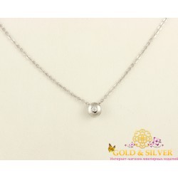 Серебряное колье с одним камушком 860113с
